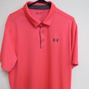 Under Armour Tech Hot Pink Short-Sleeve Golf Polo Shirt 2XL